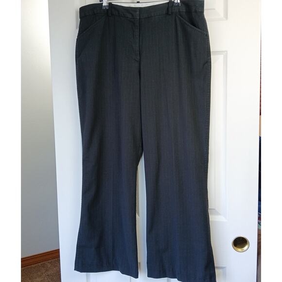 Worthington Modern Fit Pinstripe Slacks size 16 black straight leg real pockets - Picture 16 of 16